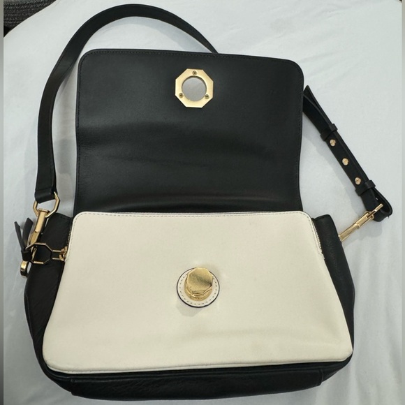 Louise et Cie Alis Leather Crossbody Snake Print White Black & Purple Purse Bag - Picture 13 of 16